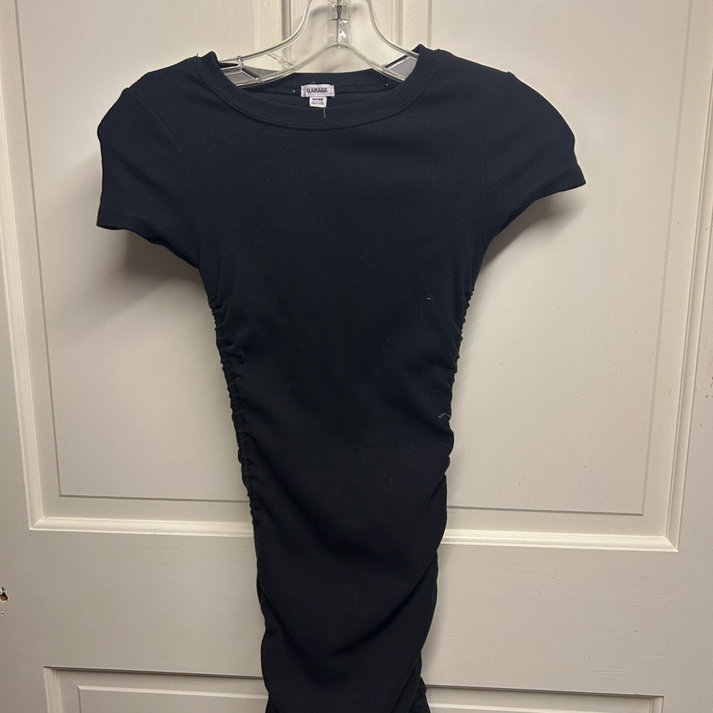 Garage Black Ruched Dress